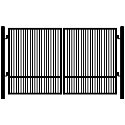 Ornamental Iron Double Gate in Black
